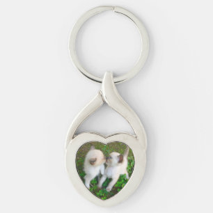 Kissing Kittens Keychain