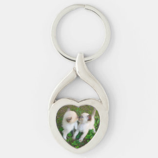 Kissing Kittens Keychain
