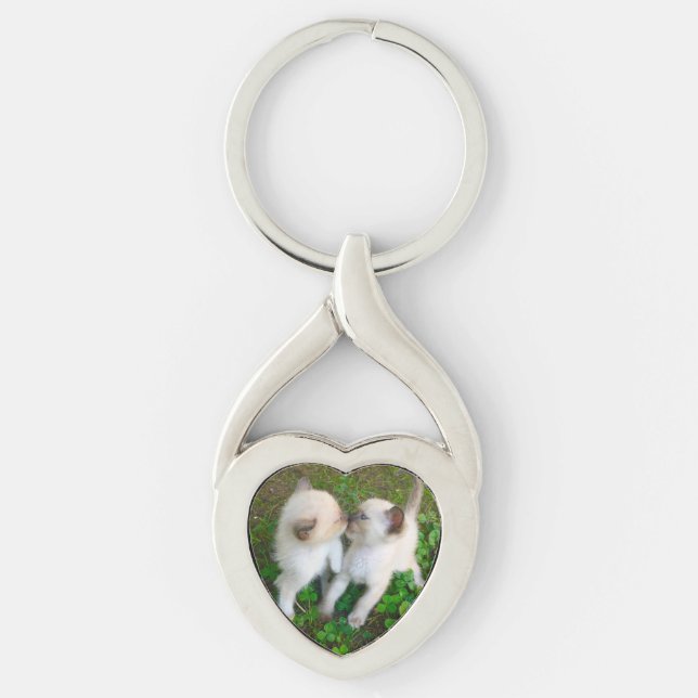 Kissing Kittens Keychain (Front)