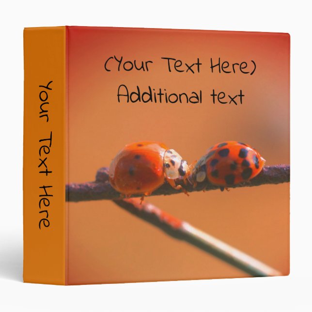 Kissing Ladybugs Nature Personalized Binder (Front/Spine)