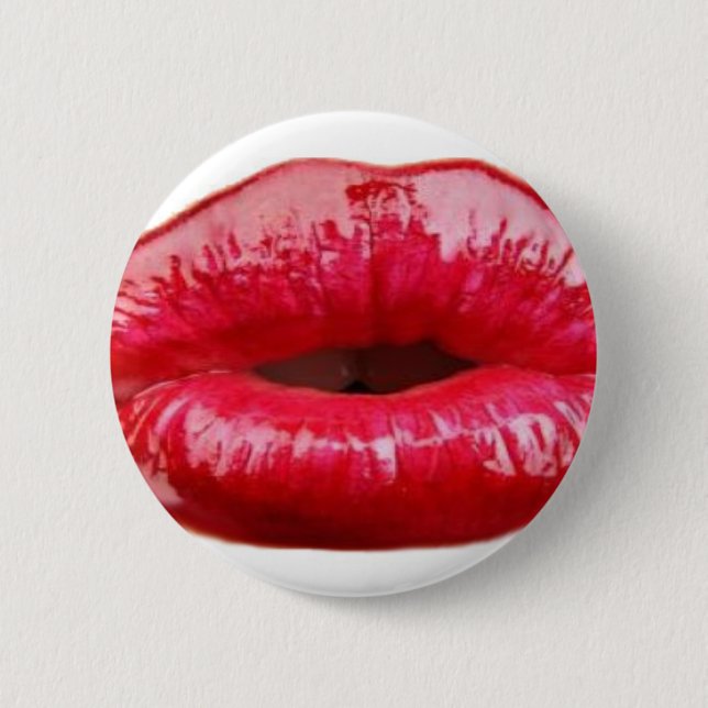 Kissing lips! 2 inch round button (Front)