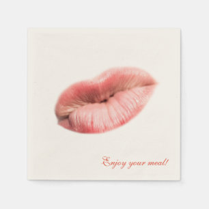 Kissing lips customizable napkin