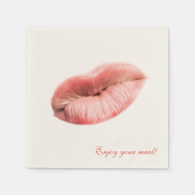 Kissing lips customizable napkin (Front)