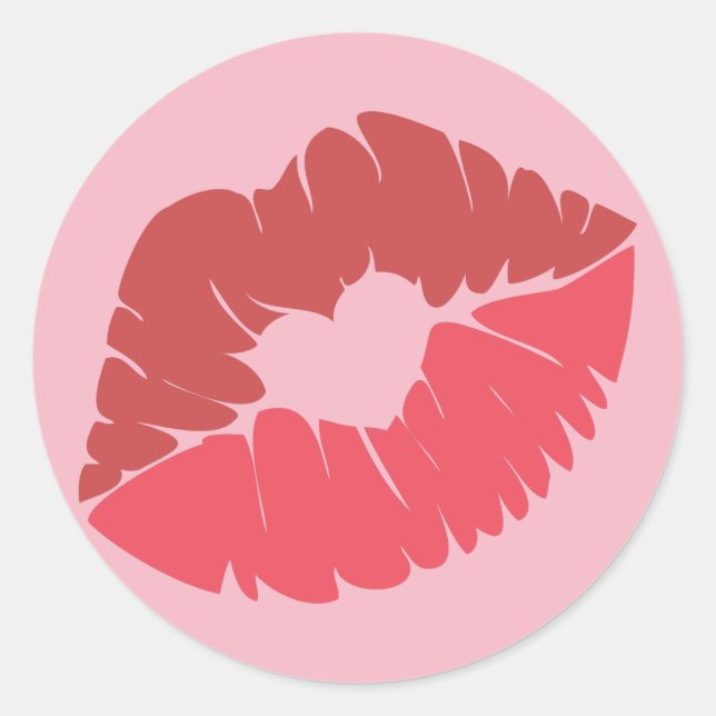 Kissing Lips Emoji Classic Round Sticker (Front)