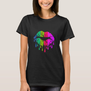 Kissing Lips In Bright Colours Lipstick Kissing Mo T-Shirt