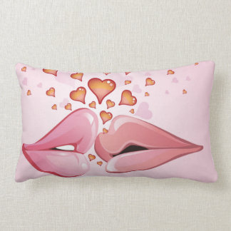 Kissing Lips Lumbar Pillow