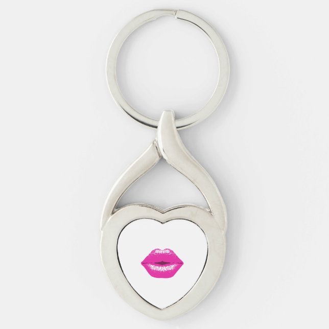 Kissing Lips Pink Keychain (Front)