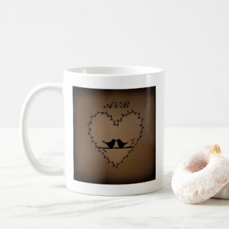 Kissing Love Birds Custom Couple Anniversary Coffee Mug