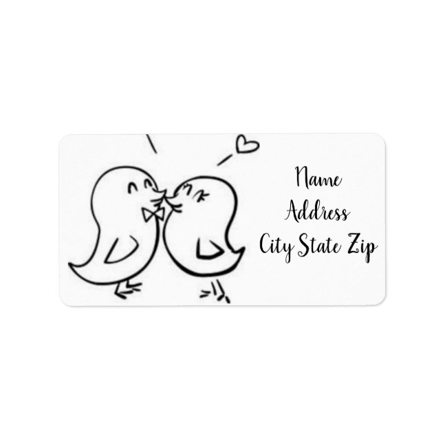 **KISSING LOVEBIRD COUPLE** ÉTIQUETTES D'ADRESSE (Devant)