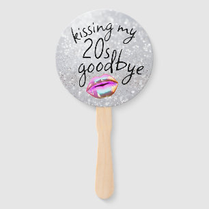 Kissing My "20s" Goodbye Personalized Hand Fan