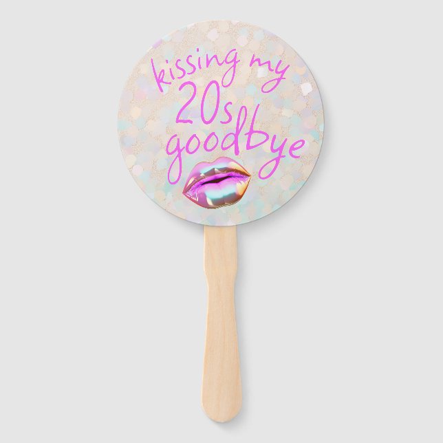 Kissing My "20s" Goodbye Personalized Hand Fan (Back)