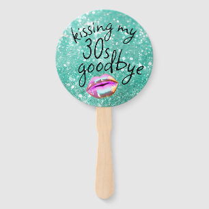 Kissing My "30s" Goodbye Personalized Hand Fan