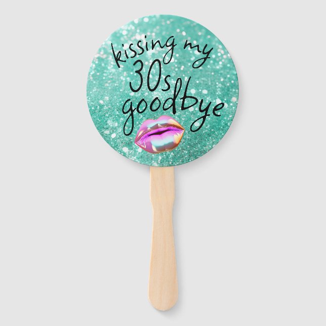Kissing My "30s" Goodbye Personalized Hand Fan (Back)
