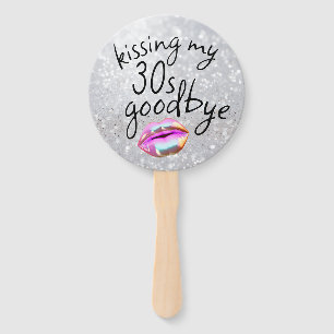 Kissing My "30s" Goodbye Personalized Hand Fan