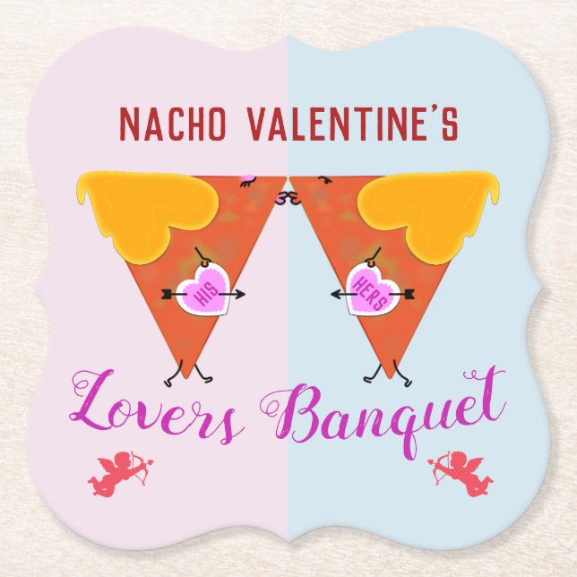 Kissing Nacho Valentine's Event Paper Coaster (Front)