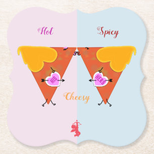 Kissing Nacho Valentines Paper Coaster