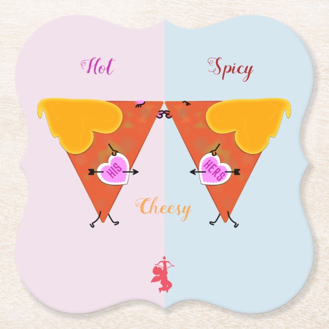 Kissing Nacho Valentines Paper Coaster (Front)