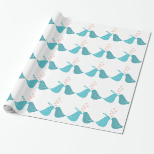 Kissing Partridges Wrapping Paper