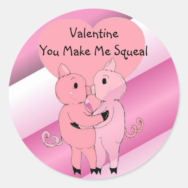 Kissing Piggys Classic Round Sticker (Front)