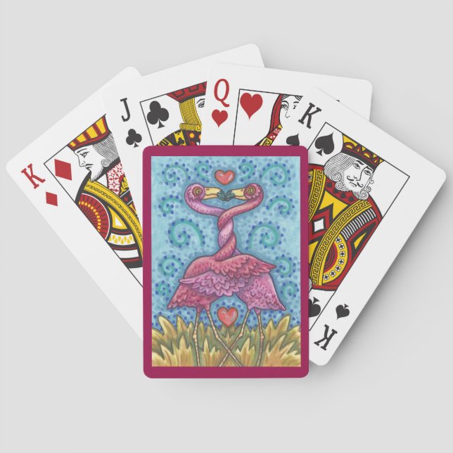 Kissing PINK FLAMINGO PLAYING CARDS Poker (Back)
