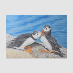 Kissing Puffins Tissue Paper