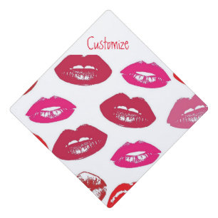 Kissing Red lips Thunder_Cove Graduation Cap Topper