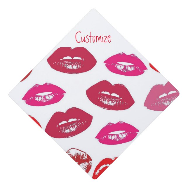 Kissing Red lips Thunder_Cove Graduation Cap Topper (Front)