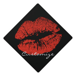 Kissing Red lips Thunder_Cove Graduation Cap Topper