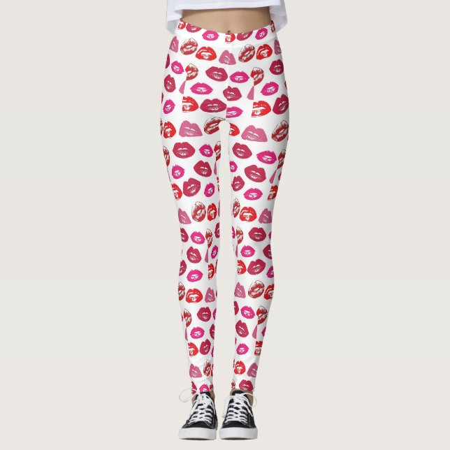 Kissing Red lips Thunder_Cove Leggings (Front)