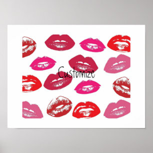 Kissing Red lips Thunder_Cove Poster