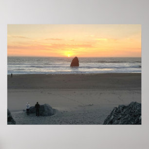 Kissing Rock in Gold Beach Oregon at Sunset Poster
