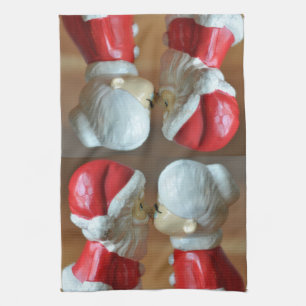 Kissing Santas Kitchen Towel