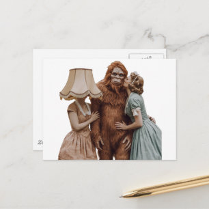 Kissing Sasquatch Postcard