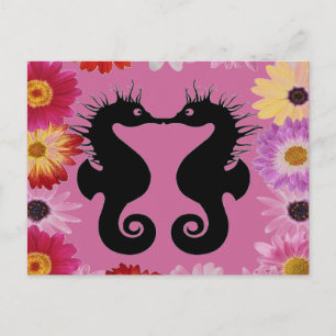 Kissing Seahorse postcard