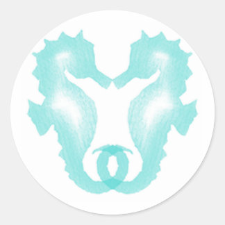 Kissing Seahorses Classic Round Sticker