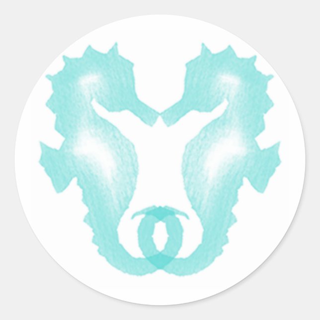 Kissing Seahorses Classic Round Sticker (Front)