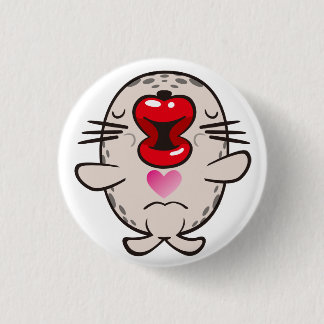 kissing seal 1 inch round button