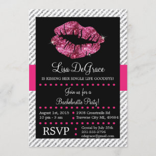 Kissing Single Life Goodbye Bachelorette Invite