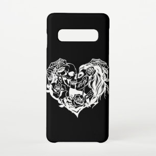 Kissing Skulls Black and White Sugar Skull Samsung Galaxy Case