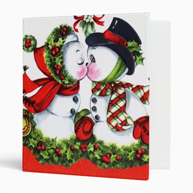 Kissing Snowman Couple Binder (Front/Inside)