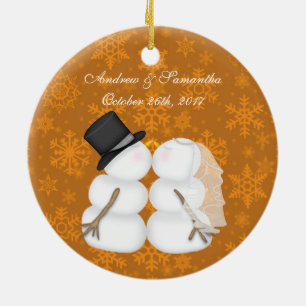 Kissing Snowmen Married Our First Christmas Ceramic Ornament
