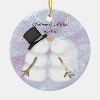 Kissing Snowmen Married Our First Christmas Ceramic Ornament