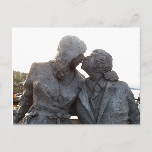 Kissing Statue Postcard (Front)