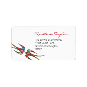Kissing Swallows Spring Flowers Address Labels