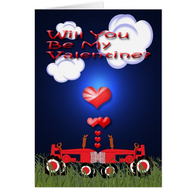 Kissing Tractors under Hearts (Front)