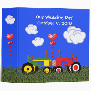 Kissing Tractors under Hearts Binder