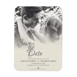 Kissing wedding couple in monochrome magnet