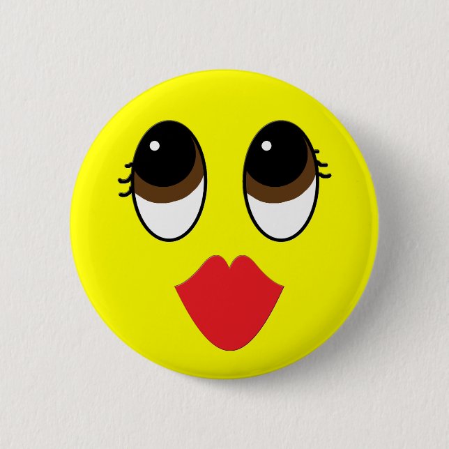 Kissy Face 2 Inch Round Button (Front)
