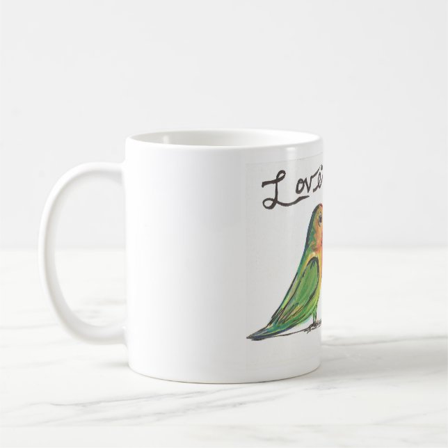Kissy Lovebirds Mug (Left)