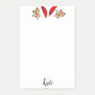Kit de Post-it Chat Rouge Parapluie